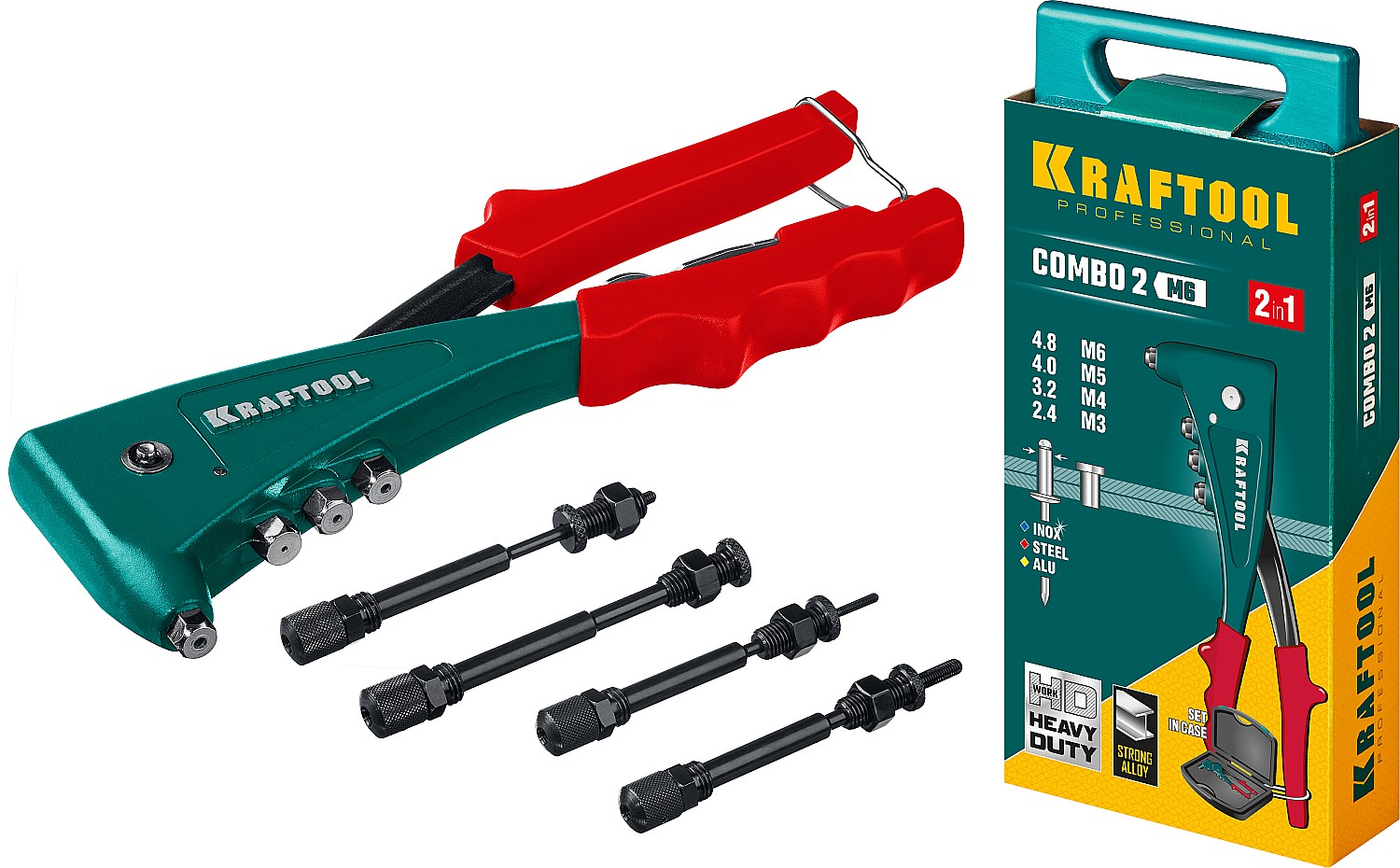KRAFTOOL резьбовые заклепки М3-М6, вытяжные 2.4-4.8 мм из алюминия, стали, нерж. стали, заклепочник 31180 купить по цене 5 140 ₽ в интернет магазине ТЕХСАД