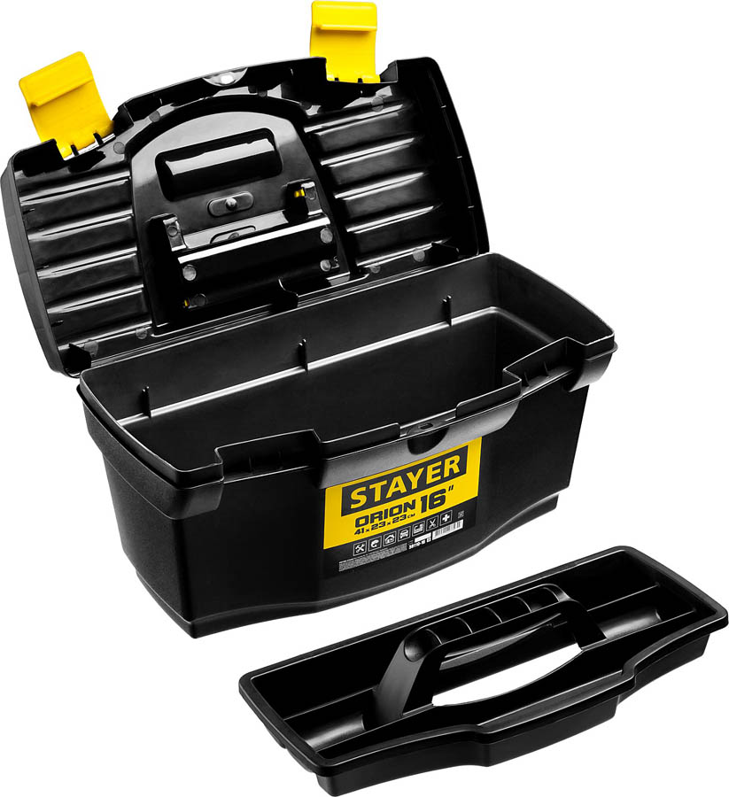 STAYER 410 x 230 x 230мм (16''), пластиковый, ящик для инструментов ORION-16 38110-16_z03 купить по цене 850 ₽ в интернет магазине ТЕХСАД