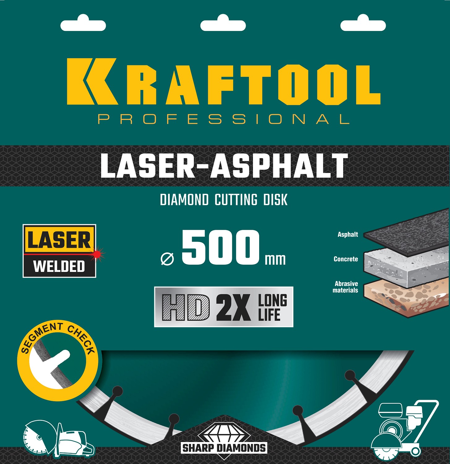KRAFTOOL Ø 500Х25.4 мм, алмазный, сегментный, по асфальту, диск отрезной LASER-ASPHALT 36687-500 KRAFTOOL Ø 500Х25.4 мм, алмазный, сегментный, по асфальту, диск отрезной LASER-ASPHALT 36687-500 купить по цене 17 240 ₽ в интернет магазине ТЕХСАД