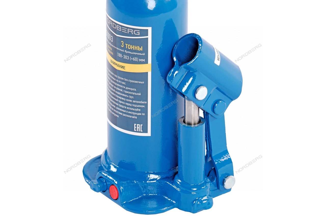 Домкрат бутылочный 3 т NORDBERG N31003 купить по цене 1 918 ₽ в интернет магазине ТЕХСАД
