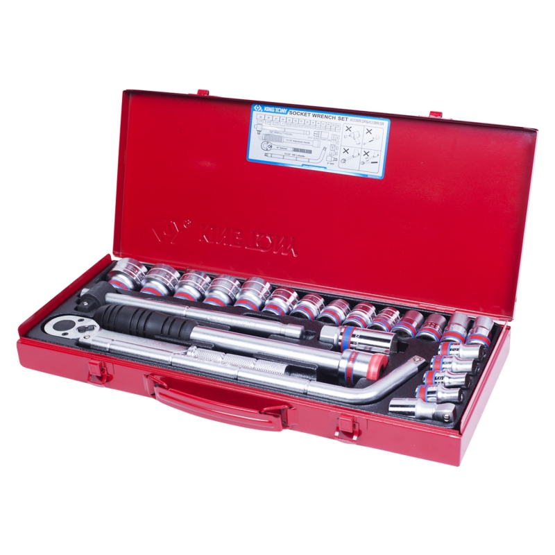 Набор торцевых головок с принадлежностями 1/2'', шестигранные, 5/16''-1-1/4'', 24 предмета KING TONY 4533SR купить по цене 10 800 ₽ в интернет магазине ТЕХСАД