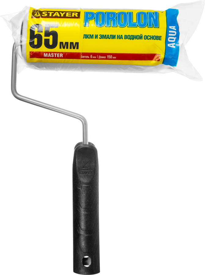 STAYER 150 мм, ⌀ 44 мм, поролон, валик с ручкой 0360-14_z01 купить по цене 152 ₽ в интернет магазине ТЕХСАД