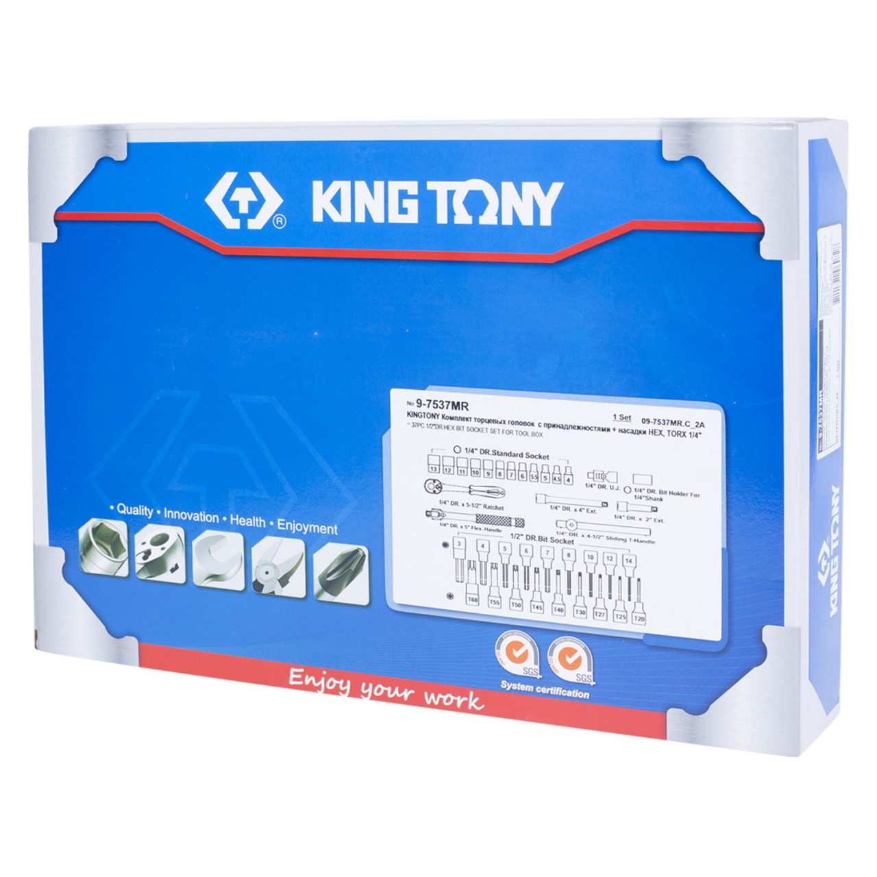 Набор торцевых головок 1/4'' с принадлежностями, торцевые насадки Hex и Torx, ложемент, 37 предметов KING TONY 9-7537MR купить по цене 10 350 ₽ в интернет магазине ТЕХСАД