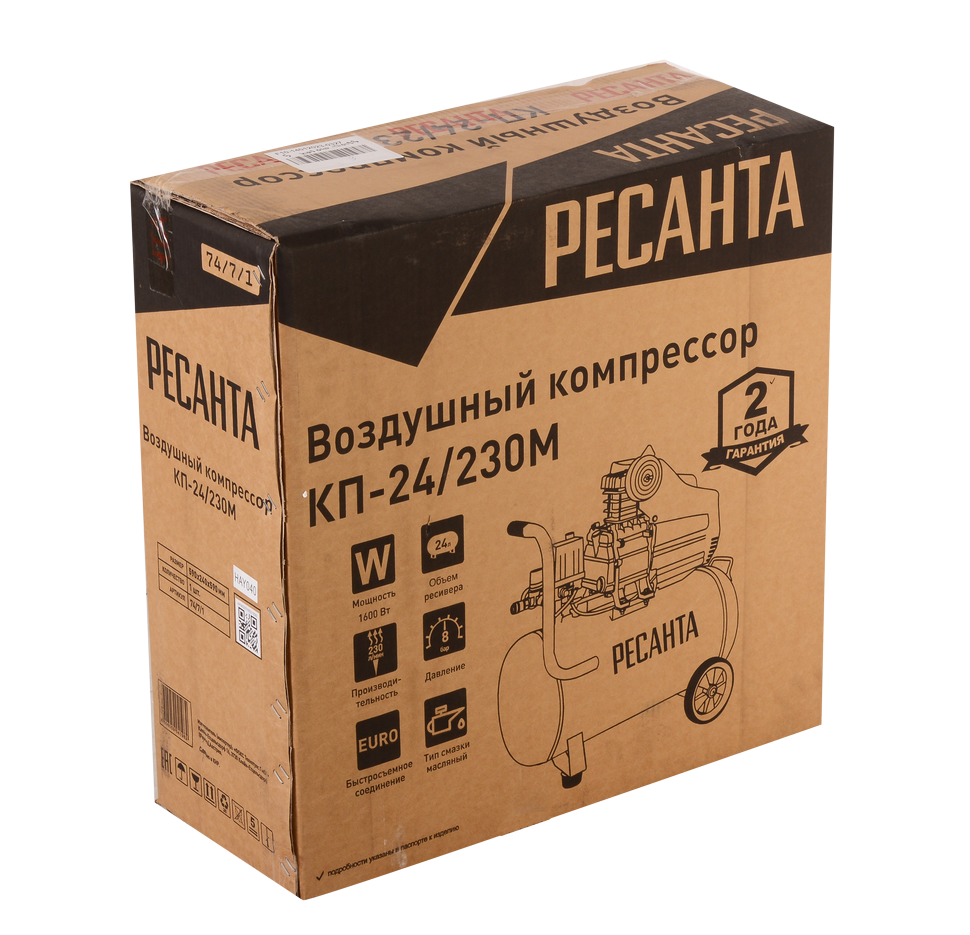 Компрессор Ресанта КП-24/230М купить по цене 12&nbsp;490 ₽ в интернет магазине ТЕХСАД