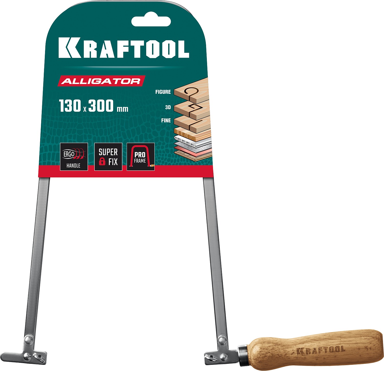 KRAFTOOL 130x300 мм, лобзик ручной хромированный Aligator 15260 купить по цене 1&nbsp;150 ₽ в интернет магазине ТЕХСАД