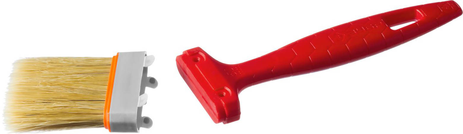 ЗУБР 50 мм, 2'', светлая натуральная щетина, пластмассовая ручка, кисть плоская УНИВЕРСАЛ 01015-050 Стандарт купить по цене 135 ₽ в интернет магазине ТЕХСАД