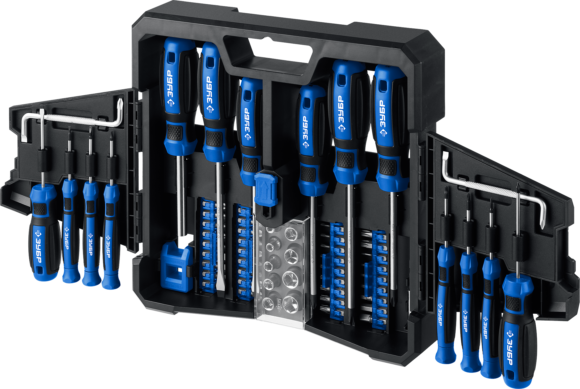 ЗУБР 63 шт., набор отверток с насадками 25243 Профессионал купить по цене 3 870 ₽ в интернет магазине ТЕХСАД