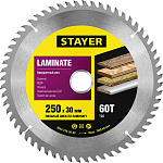 STAYER Ø 250 x 30 мм, 60T, пильный диск по ламинату 3684-250-30-60 купить по цене 593 ₽ в интернет магазине ТЕХСАД