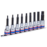 Набор торцевых насадок 1/2'', Torx, Т20-Т60 мм, L = 80 мм, 9 предметов KING TONY 4119PR10 купить по цене 3 520 ₽ в интернет магазине ТЕХСАД