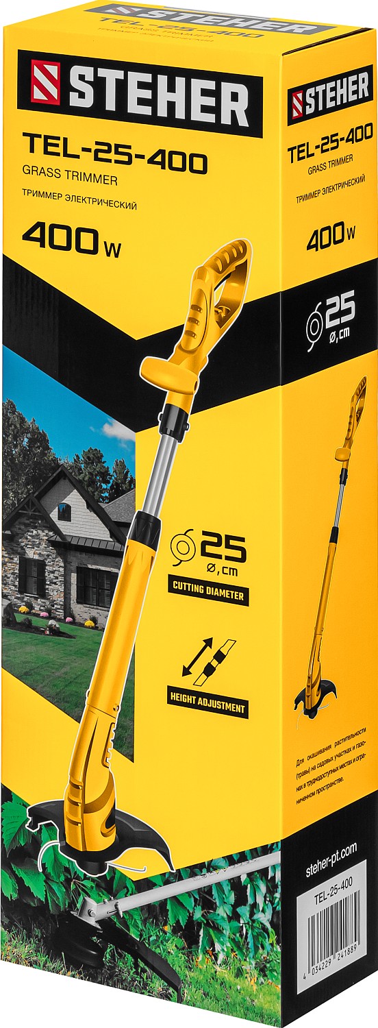STEHER 400 Вт, ш/с 25 см, триммер сетевой TEL-25-400 купить по цене 1&nbsp;750 ₽ в интернет магазине ТЕХСАД