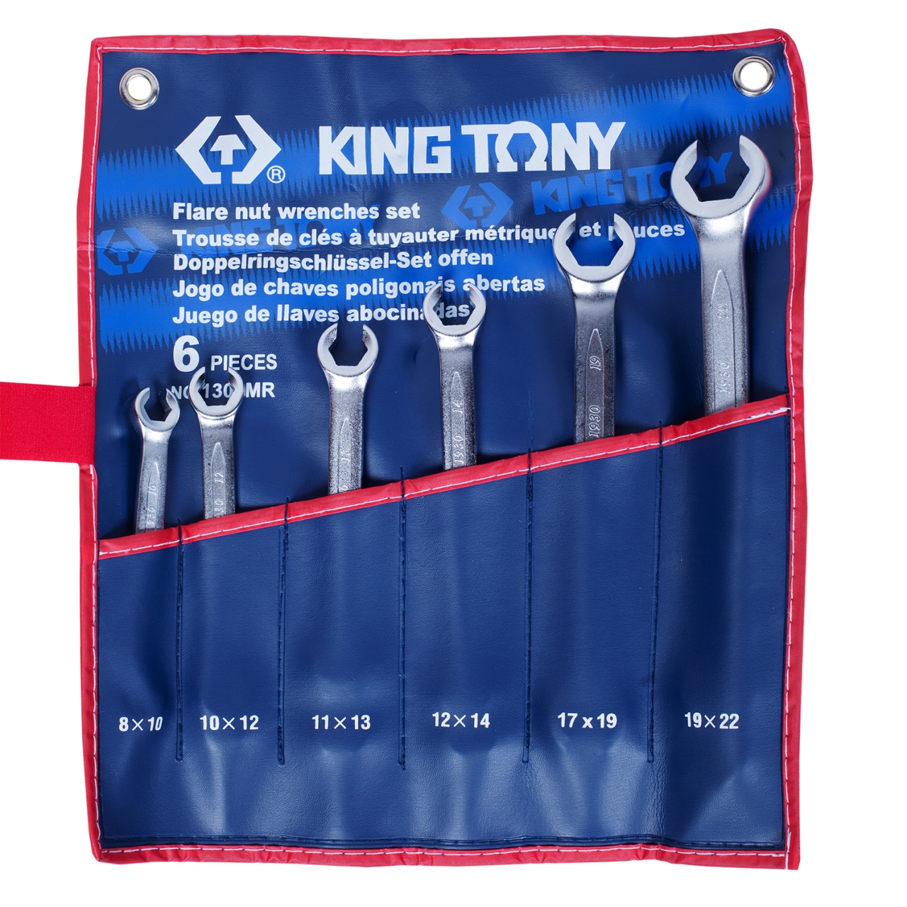 Набор разрезных ключей, 8-22 мм, 6 предметов KING TONY 1306MR купить по цене 4 910 ₽ в интернет магазине ТЕХСАД