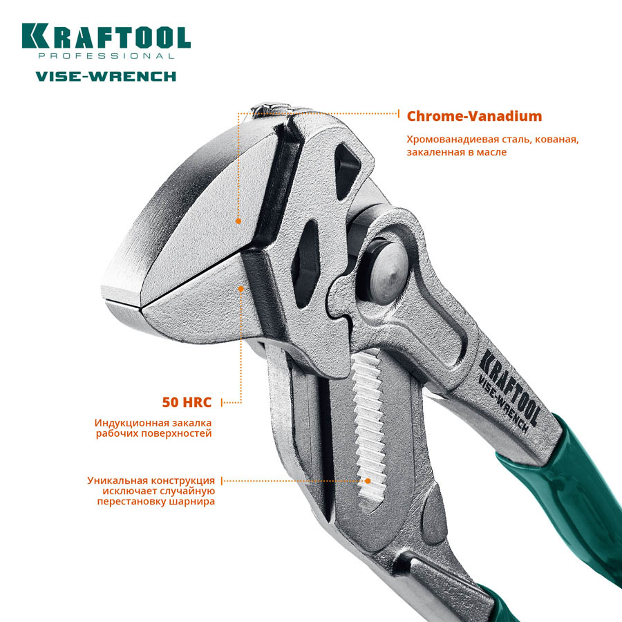 KRAFTOOL 250 мм, клещи переставные Vise-Wrench 22065 купить по цене 4 610 ₽ в интернет магазине ТЕХСАД