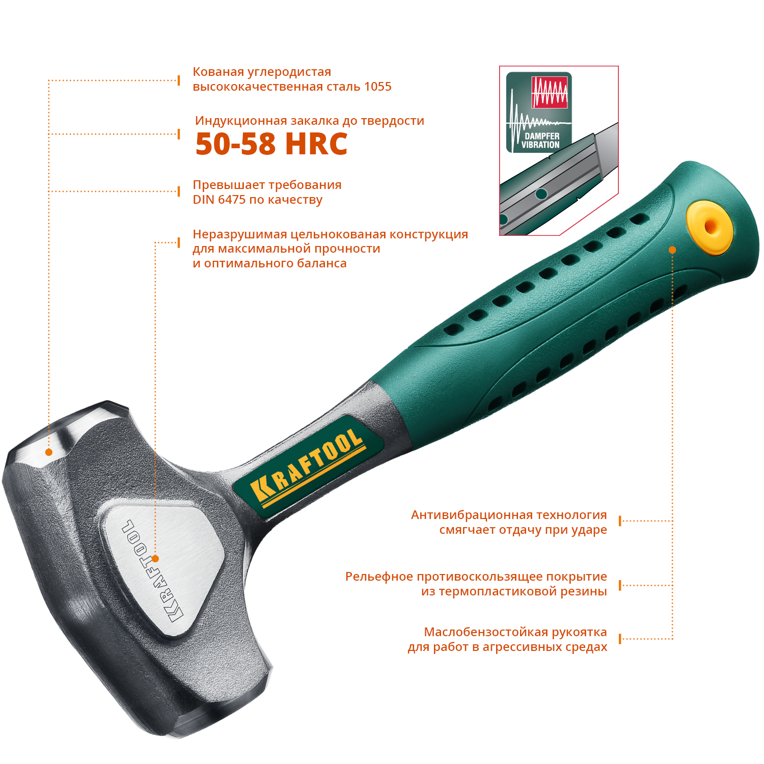 KRAFTOOL 1.5 кг/1.36 кг, кувалда цельнокованая THOR 20071-2 купить по цене 3 710 ₽ в интернет магазине ТЕХСАД