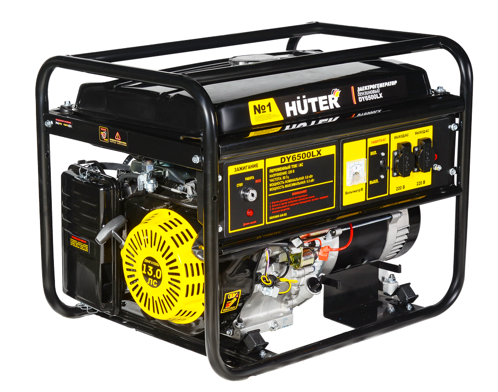 Портативный бензогенератор HUTER DY6500LX купить по цене 42 831 ₽ в интернет магазине ТЕХСАД