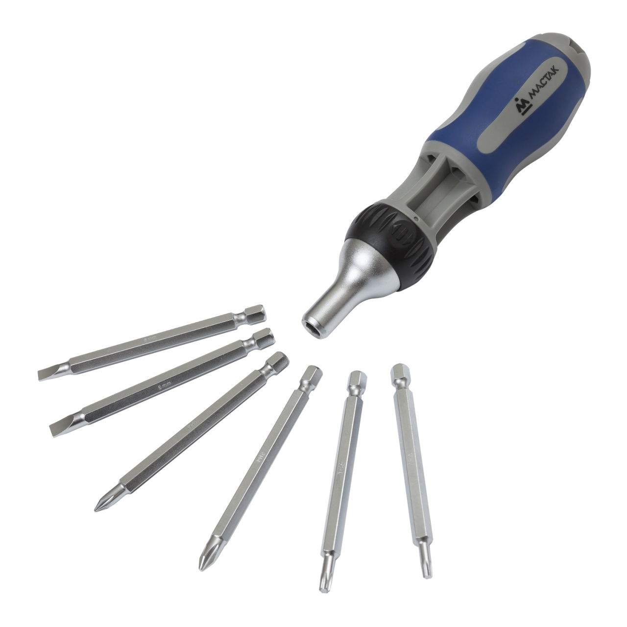 Отвертка со сменными вставками (битами), 7 в 1 МАСТАК 049-7LB купить по цене 2 110 ₽ в интернет магазине ТЕХСАД