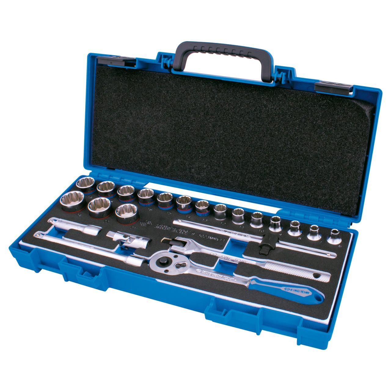 Набор торцевых головок с принадлежностями 3/8'', двенадцатигранные, 6-24 мм, 23 предмета KING TONY 3023MRV11 купить по цене 9 680 ₽ в интернет магазине ТЕХСАД