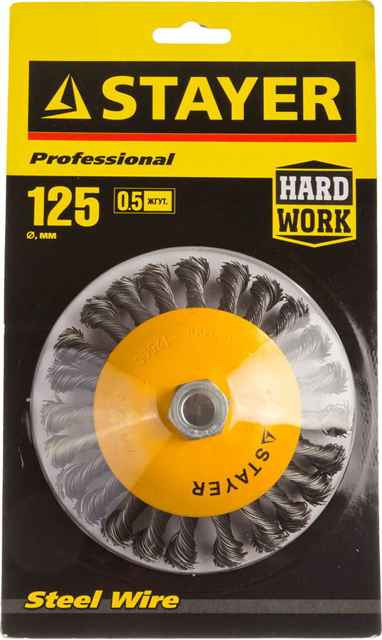 STAYER Ø 125 мм, щетка коническая для УШМ 35135-125 Профессионал купить по цене 680 ₽ в интернет магазине ТЕХСАД