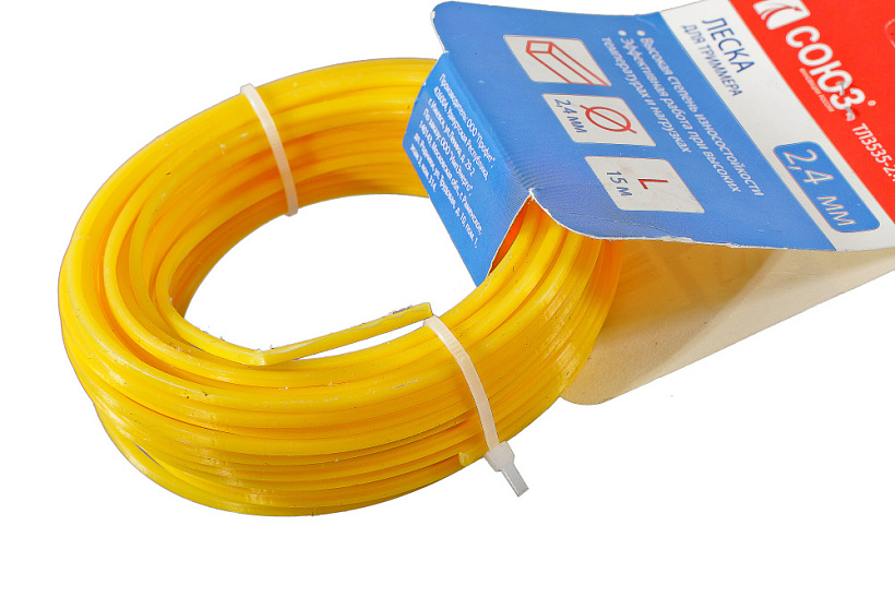 Леска для триммера СОЮЗ ТЛ3535-2.4-4-15 купить по цене 90 ₽ в интернет магазине ТЕХСАД