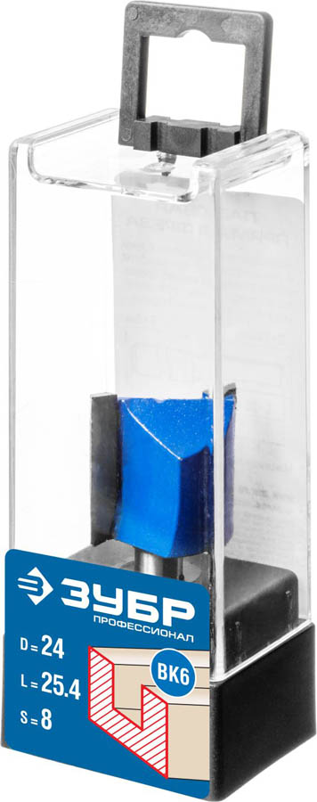 ЗУБР 24 x 25.4 мм, хвостовик 8 мм, фреза пазовая прямая 28753-24-25 Профессионал купить по цене 1 010 ₽ в интернет магазине ТЕХСАД