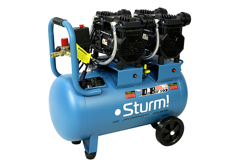 Компрессор безмасляный Sturm! AC93450OL купить по цене 36&nbsp;990 ₽ в интернет магазине ТЕХСАД