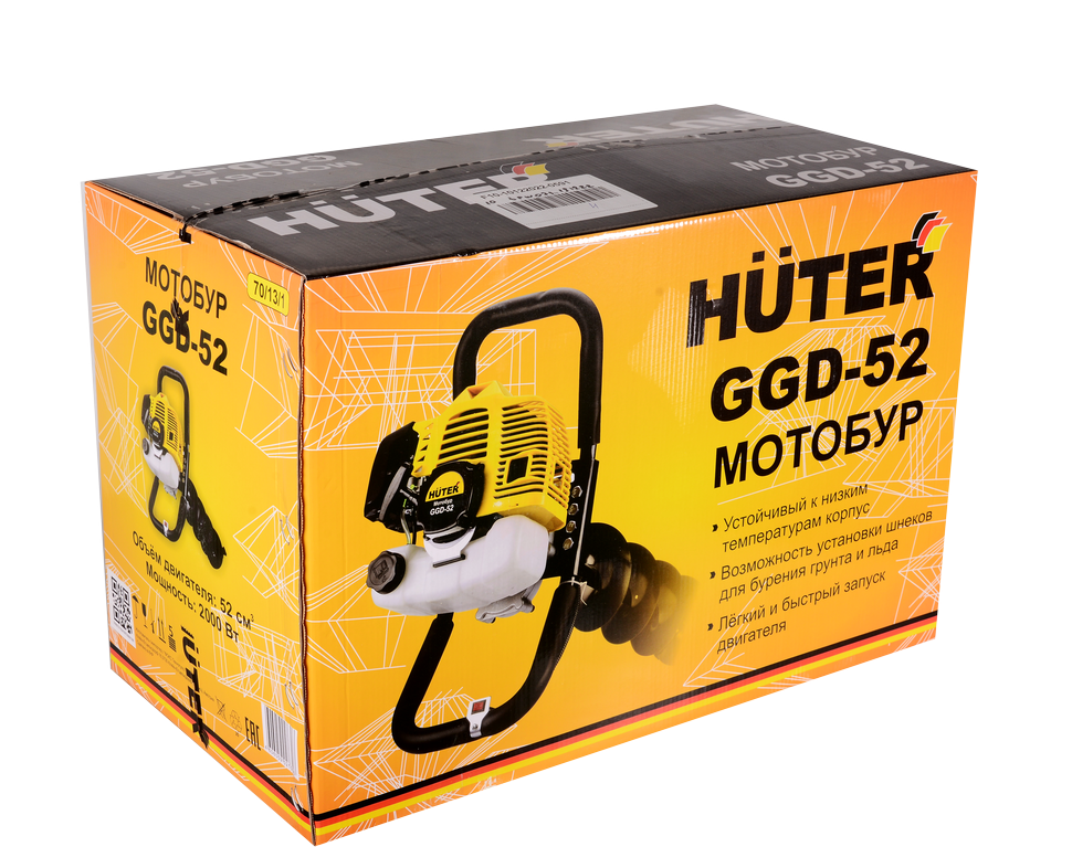 Мотобур HUTER GGD-52 купить по цене 12&nbsp;590 ₽ в интернет магазине ТЕХСАД