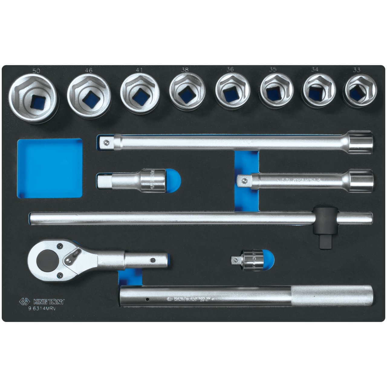 Набор торцевых головок 3/4'' с принадлежностями, ложемент, 14 предметов KING TONY 9-6314MRV купить по цене 30 400 ₽ в интернет магазине ТЕХСАД