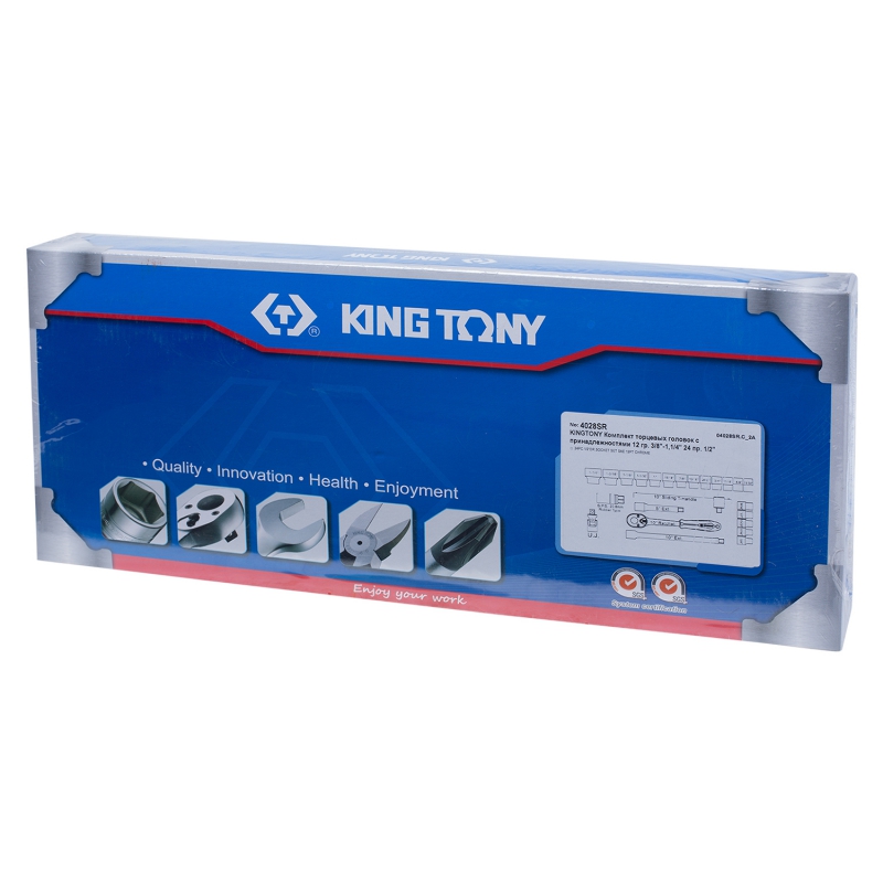 Набор торцевых головок с принадлежностями 1/2'', двенадцатигранные, 3/8''-1,1/4'', 24 предмета KING TONY 4028SR купить по цене 10 450 ₽ в интернет магазине ТЕХСАД