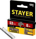STAYER скобы тип 53 (A / 10 / JT21), 6 мм, 1000 шт., закаленные, особотвердые, скобы для степлера тонкие 3159-06_z02 Professional купить по цене 68 ₽ в интернет магазине ТЕХСАД