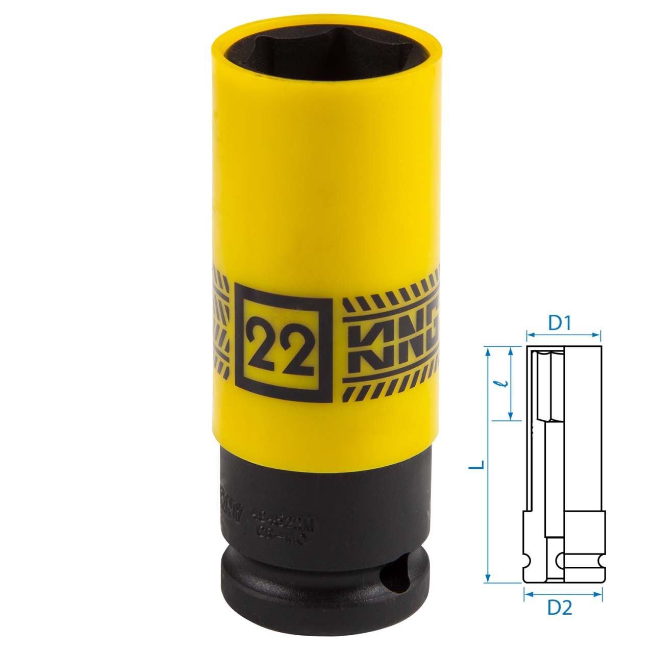 Головка торцевая ударная глубокая 1/2'', 22 мм, тонкостенная, пластиковая защита KING TONY 494522M купить по цене 970 ₽ в интернет магазине ТЕХСАД