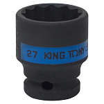 Головка торцевая ударная двенадцатигранная 1/2'', 27 мм KING TONY 453027M купить по цене 480 ₽ в интернет магазине ТЕХСАД