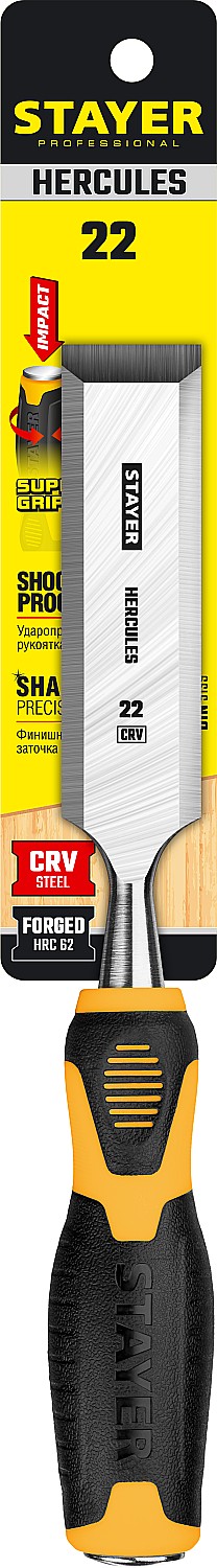 STAYER 22 мм, с двухкомпонентной ручкой, стамеска 18205-22_z01 купить по цене 580 ₽ в интернет магазине ТЕХСАД