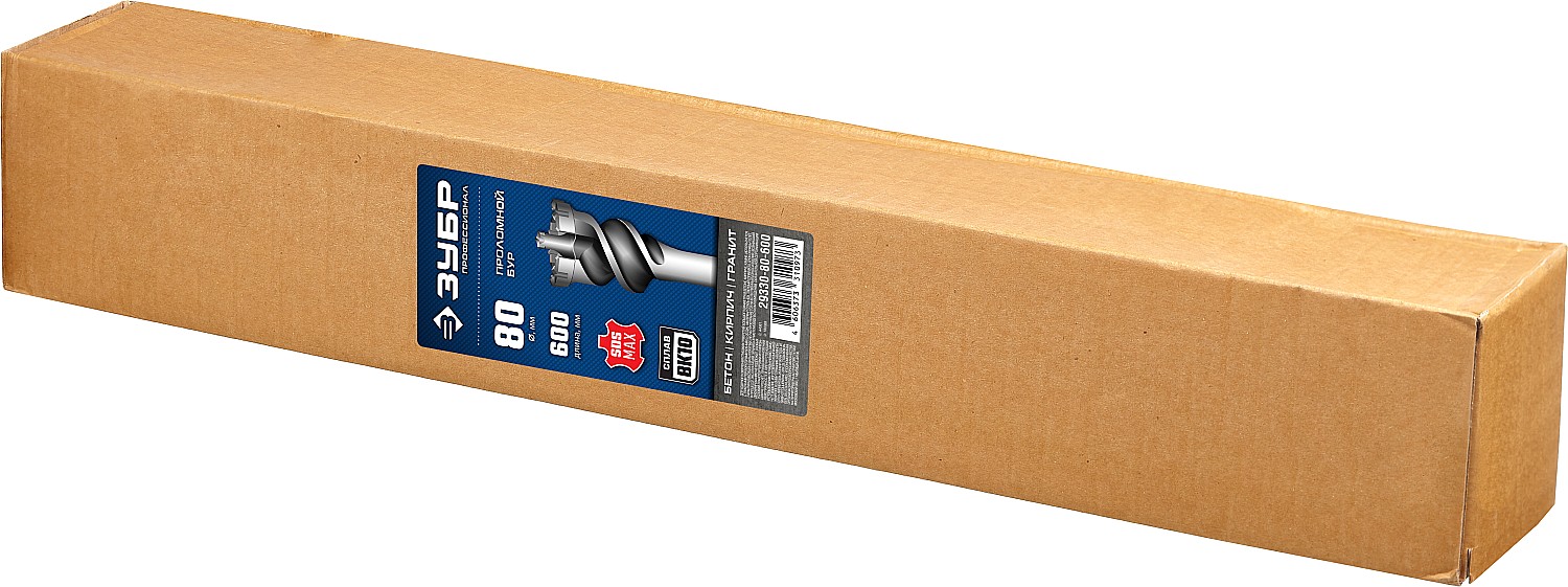 ЗУБР d=80 x 600 мм, проломной, SDS-max, бур по бетону 29330-80-600 Профессионал купить по цене 17 160 ₽ в интернет магазине ТЕХСАД