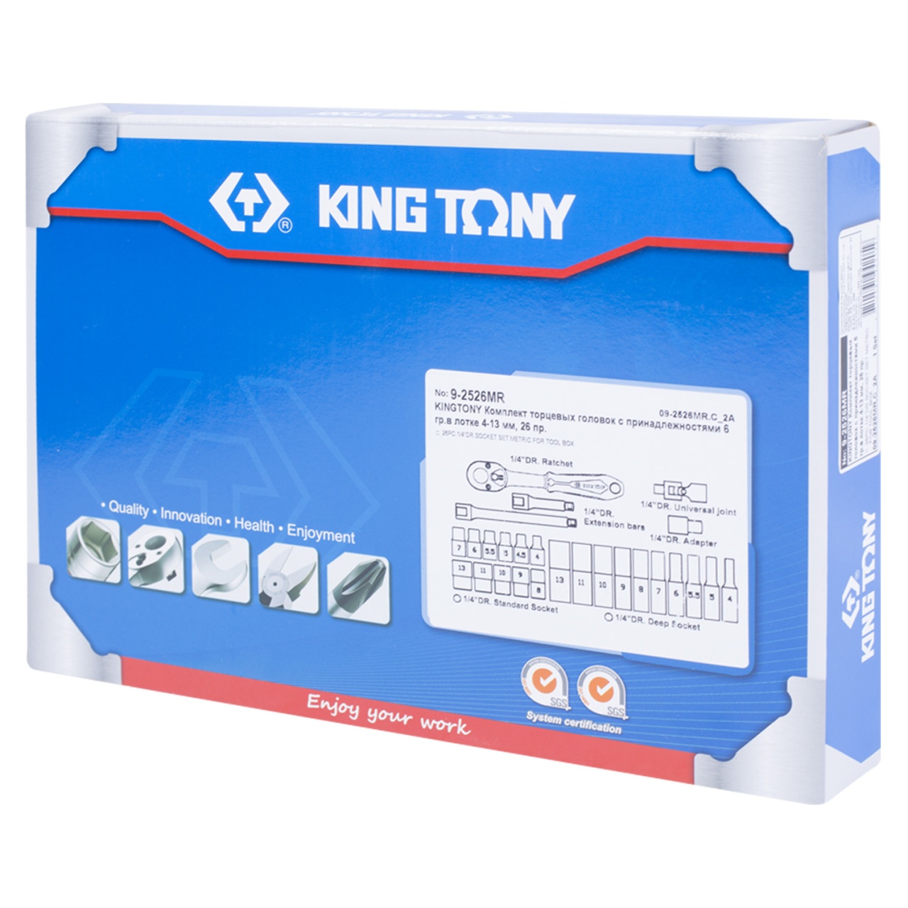 Набор торцевых головок 1/4'' с принадлежностями, ложемент, 26 предметов KING TONY 9-2526MR купить по цене 4 740 ₽ в интернет магазине ТЕХСАД