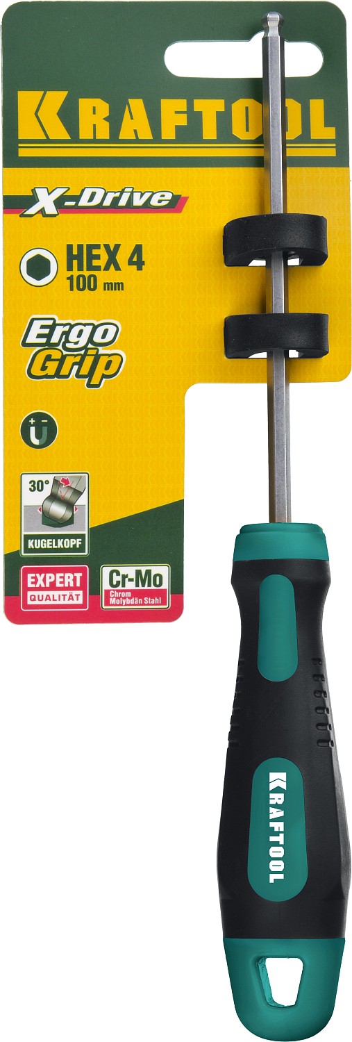 KRAFTOOL HEX Ball 4х100мм, отвертка слесарная 250075-4-100 купить по цене 334 ₽ в интернет магазине ТЕХСАД