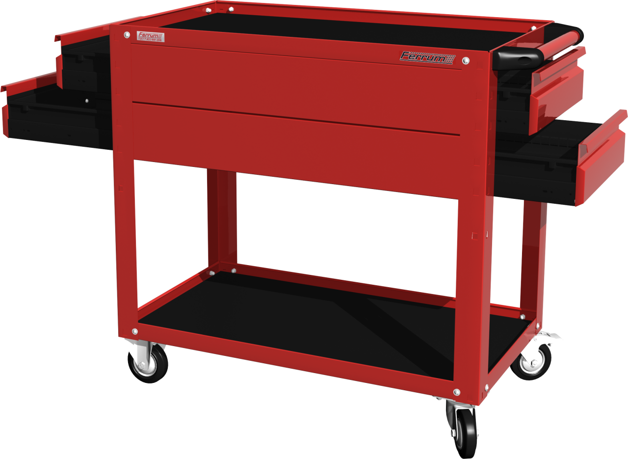 Тележка открытая, 2 полки и 4 ящика, красная FERRUM 02.224-3000 купить по цене 18 304 ₽ в интернет магазине ТЕХСАД