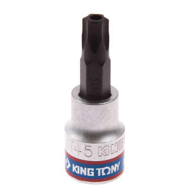 Насадка (бита) торцевая 3/8'', Torx, T45, L = 50 мм, с отверстием KING TONY 302745 купить по цене 220 ₽ в интернет магазине ТЕХСАД