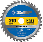 ЗУБР  210 x 30 мм, 36Т, диск пильный по дереву Оптима 36903-210-30-36_z01 купить по цене 1 400 ₽ в интернет магазине ТЕХСАД