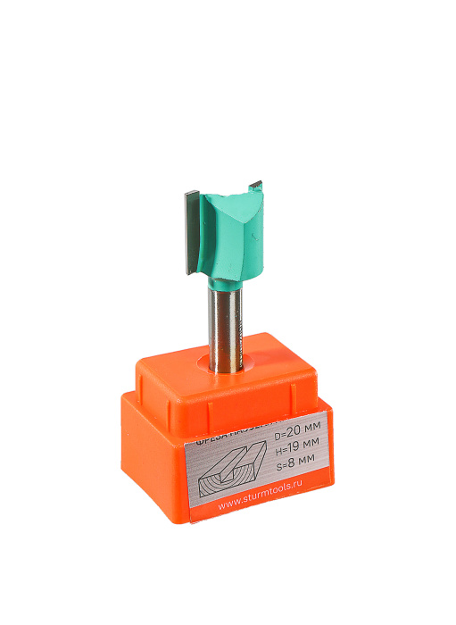 RB02-081920 Фреза пазовая прямая с двойным лезвием DxHxL 20x19x55 мм, хв.8 Sturm! купить по цене 320 ₽ в интернет магазине ТЕХСАД