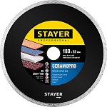 STAYER Ø 180Х22.2 мм, алмазный, cплошной, диск отрезной CERAMOPRO 3664-180_z02 Professional купить по цене 590 ₽ в интернет магазине ТЕХСАД