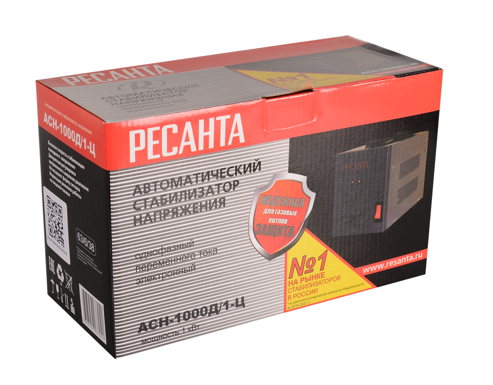 Стабилизатор напряжения Ресанта АСН-1000Д/1-Ц купить по цене 2&nbsp;597 ₽ в интернет магазине ТЕХСАД
