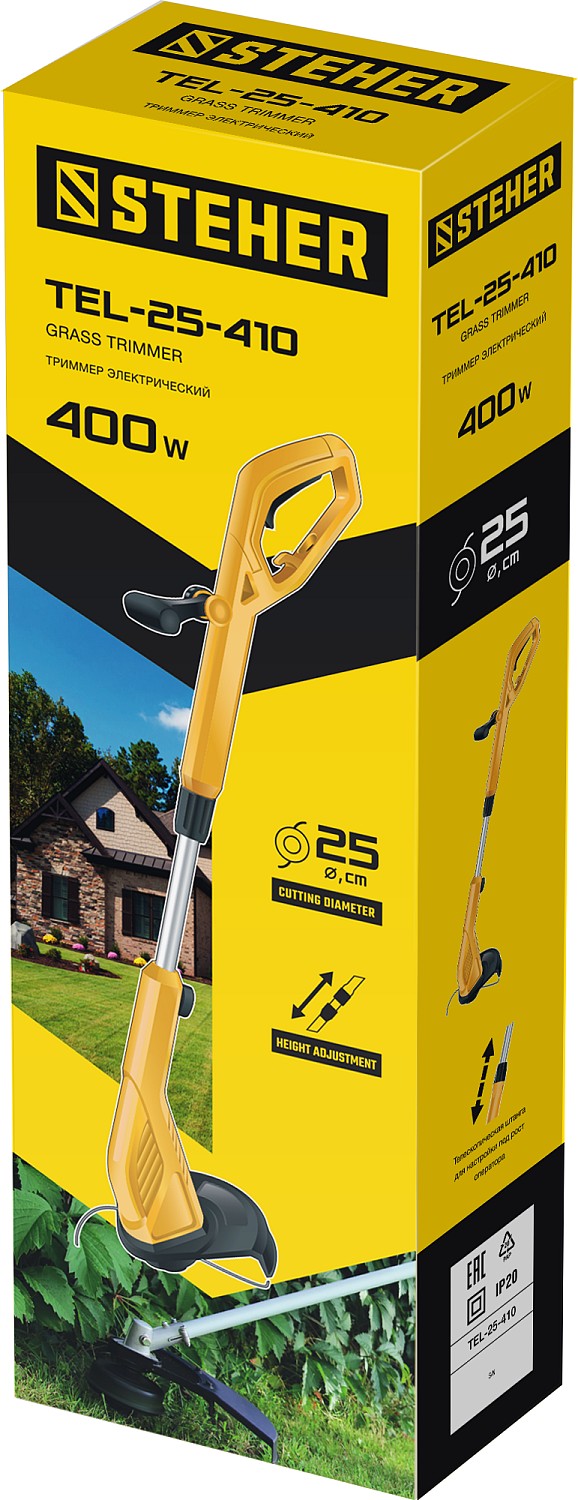 STEHER 400 Вт, ш/с 25 см, триммер сетевой TEL-25-410 купить по цене 2&nbsp;920 ₽ в интернет магазине ТЕХСАД