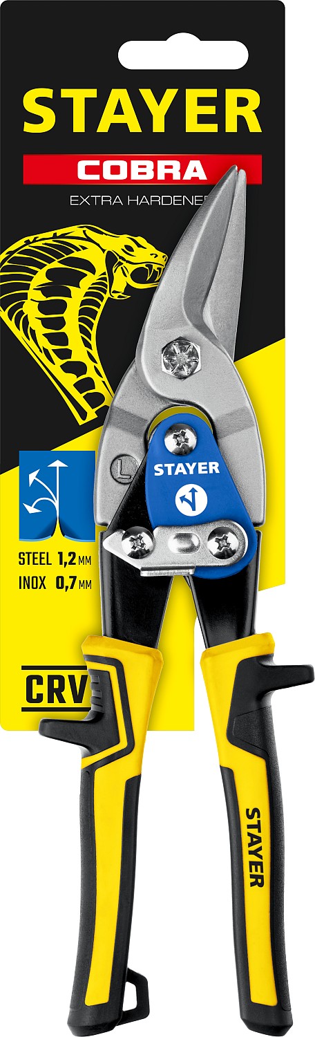 STAYER 260 мм, левые ножницы по металлу Cobra 23055-L_z01 Master купить по цене 640 ₽ в интернет магазине ТЕХСАД