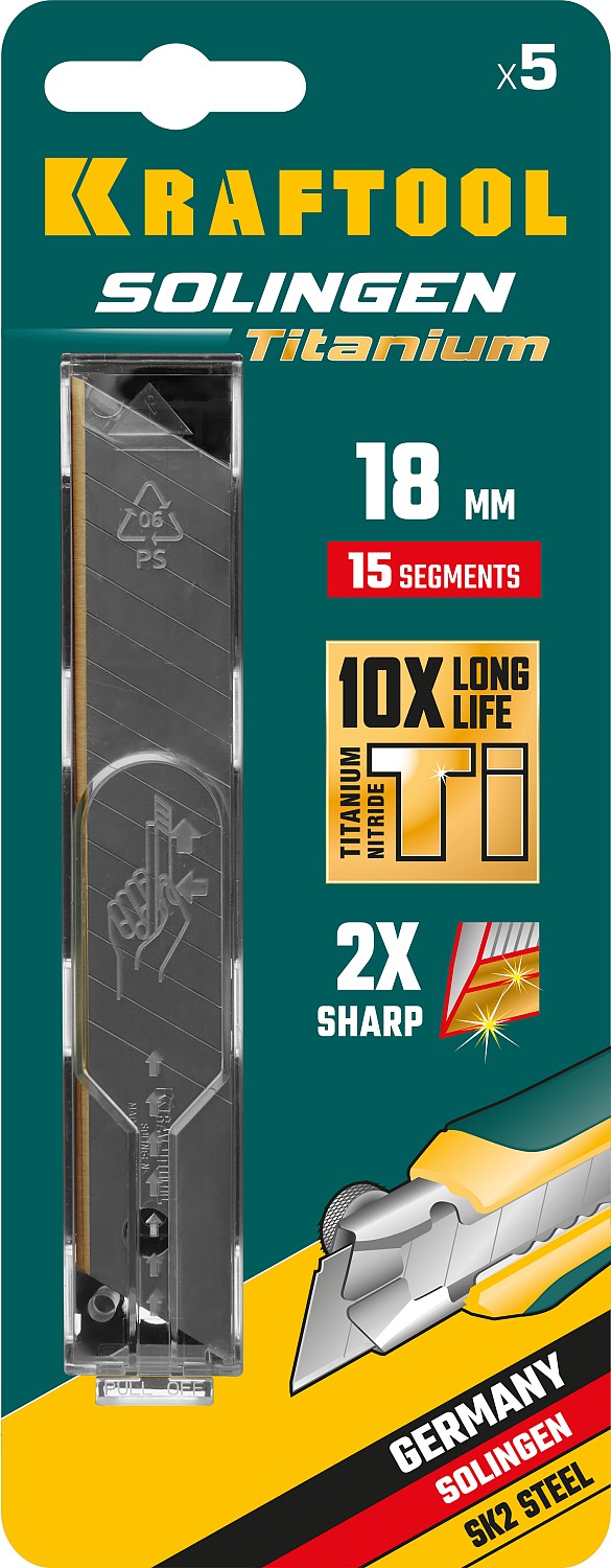 KRAFTOOL 18 мм, 5 шт, лезвия сегментированные TiN SGT-18 09606-TIN-18-S5_z02 купить по цене 500 ₽ в интернет магазине ТЕХСАД