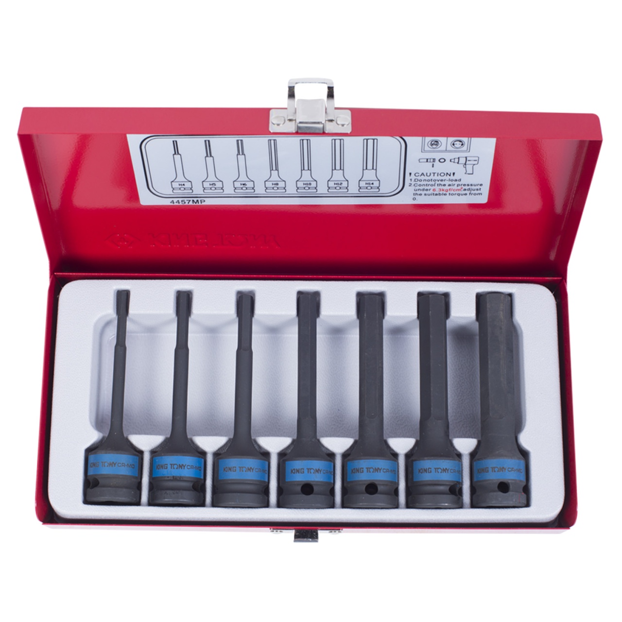 Набор ударных торцевых насадок 1/2'', HEX, 4-14 мм, L = 100 мм, 7 предметов KING TONY 4457MP купить по цене 6 690 ₽ в интернет магазине ТЕХСАД