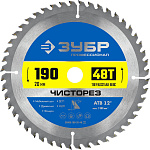 ЗУБР 190 х 20 мм, 48Т, диск пильный по дереву Чисторез 36905-190-20-48_z01 Профессионал купить по цене 1 360 ₽ в интернет магазине ТЕХСАД