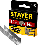 STAYER скобы тип 53 (A / 10 / JT21), 14 мм, 1000 шт., закаленные, особотвердые, скобы для степлера тонкие 3159-14_z02 Professional купить по цене 116 ₽ в интернет магазине ТЕХСАД