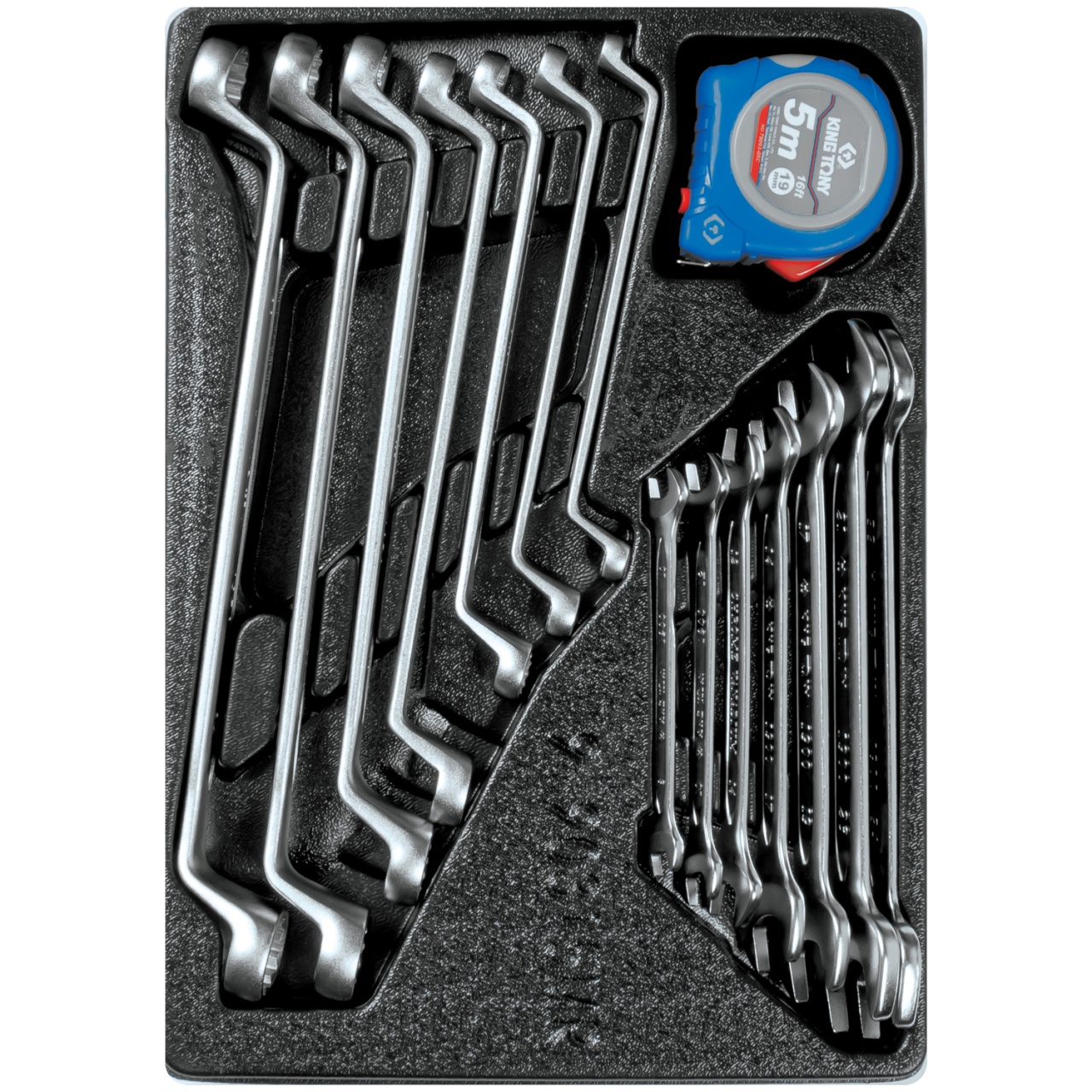 Набор накидных и рожковых ключей, рулетка, ложемент, 15 предметов KING TONY 9-90315MR купить по цене 10 300 ₽ в интернет магазине ТЕХСАД