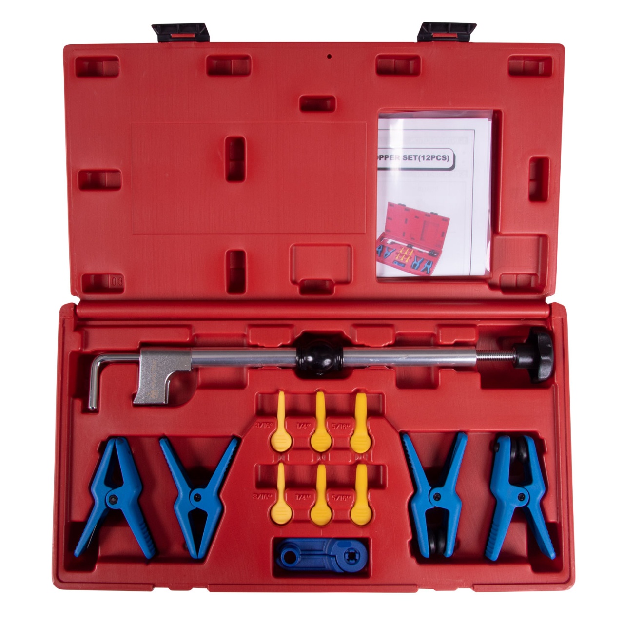 Набор заглушек для патрубков с металлическими наконечниками, зажим, кейс, 12 предметов МАСТАК 102-10002C купить по цене 6 640 ₽ в интернет магазине ТЕХСАД