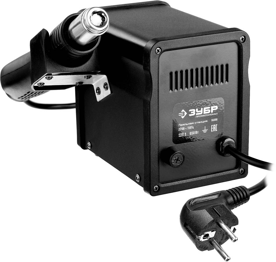 ЗУБР 100-500°C, 650 Вт, 3 насадки, термовоздушная, паяльная станция цифровая 55350 Профессионал купить по цене 5 980 ₽ в интернет магазине ТЕХСАД