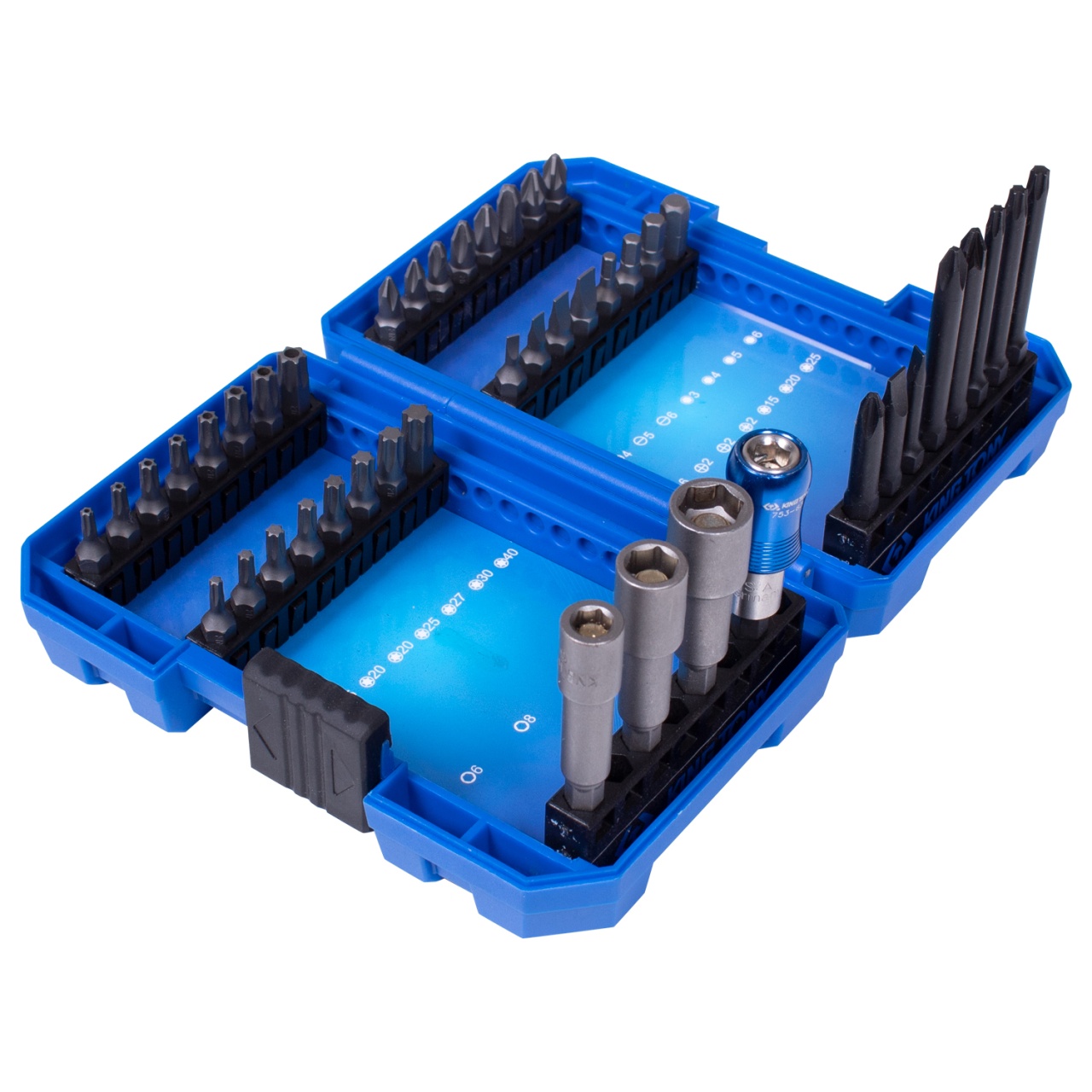 Набор вставок (бит) 1/4'', PH, PZ, Hex, Torx, Slotted, 44 предмета KING TONY 1044MR купить по цене 3 180 ₽ в интернет магазине ТЕХСАД